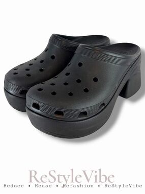 CROCS Women’s Size 12 Shoes Mule Platform Style Slip-On NEW Black Chunky